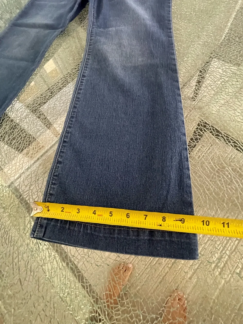 Michael Kors Dark Blue Flare Jeans with Gold Buttons